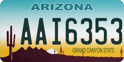 AZ license plate AAI6353