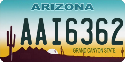 AZ license plate AAI6362