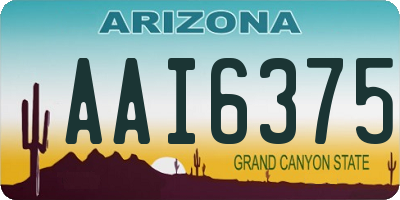 AZ license plate AAI6375