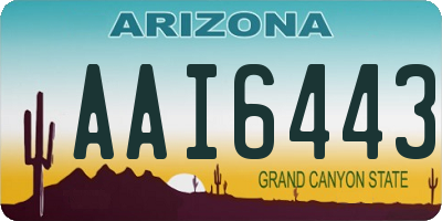 AZ license plate AAI6443