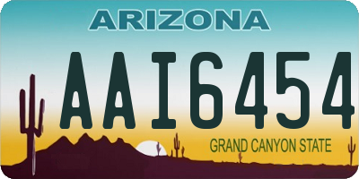 AZ license plate AAI6454