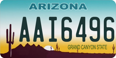 AZ license plate AAI6496