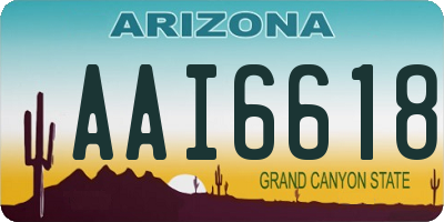 AZ license plate AAI6618