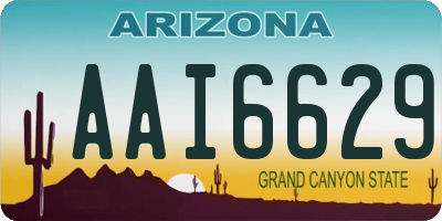 AZ license plate AAI6629
