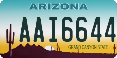 AZ license plate AAI6644