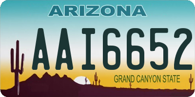 AZ license plate AAI6652