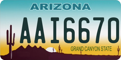 AZ license plate AAI6670
