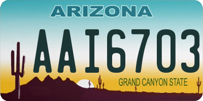 AZ license plate AAI6703