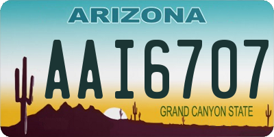 AZ license plate AAI6707
