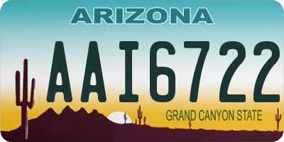 AZ license plate AAI6722