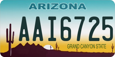 AZ license plate AAI6725