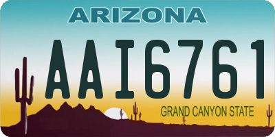 AZ license plate AAI6761