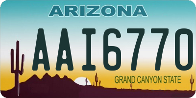 AZ license plate AAI6770