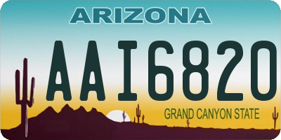 AZ license plate AAI6820