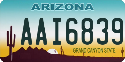 AZ license plate AAI6839
