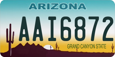 AZ license plate AAI6872