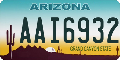 AZ license plate AAI6932