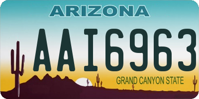 AZ license plate AAI6963