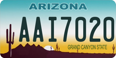 AZ license plate AAI7020