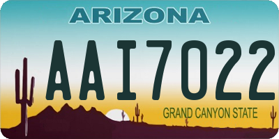 AZ license plate AAI7022