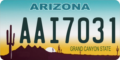 AZ license plate AAI7031