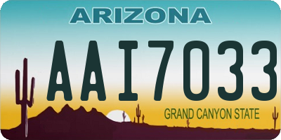 AZ license plate AAI7033