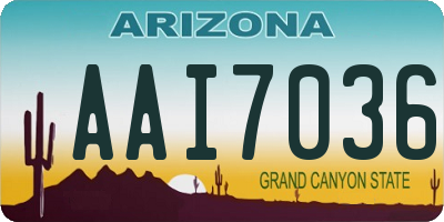 AZ license plate AAI7036