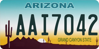 AZ license plate AAI7042