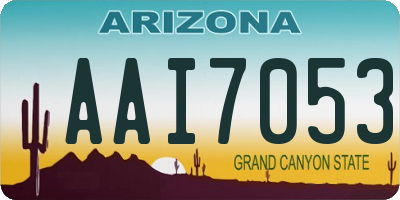 AZ license plate AAI7053