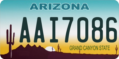 AZ license plate AAI7086