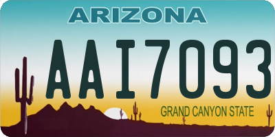 AZ license plate AAI7093
