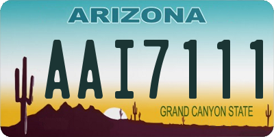 AZ license plate AAI7111