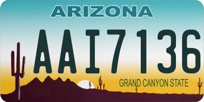 AZ license plate AAI7136