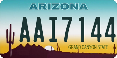 AZ license plate AAI7144