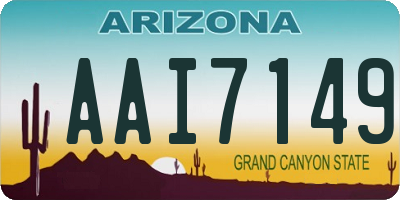AZ license plate AAI7149