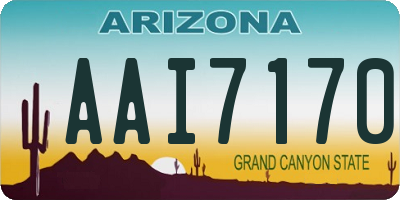 AZ license plate AAI7170