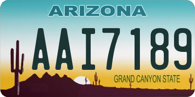 AZ license plate AAI7189