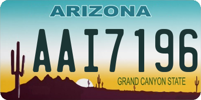 AZ license plate AAI7196
