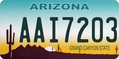 AZ license plate AAI7203