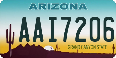 AZ license plate AAI7206