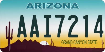 AZ license plate AAI7214