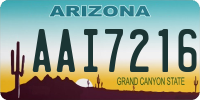 AZ license plate AAI7216