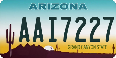AZ license plate AAI7227