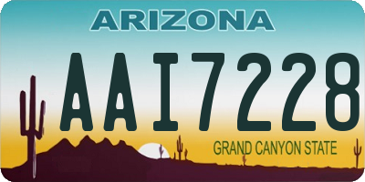 AZ license plate AAI7228
