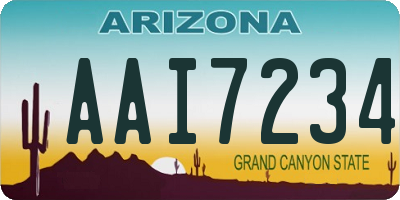 AZ license plate AAI7234