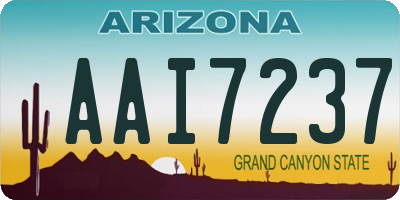 AZ license plate AAI7237