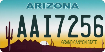 AZ license plate AAI7256