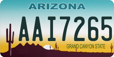 AZ license plate AAI7265