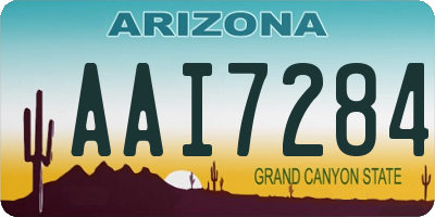AZ license plate AAI7284
