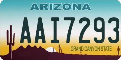 AZ license plate AAI7293
